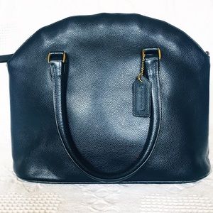 COACH navy blue leather handbag